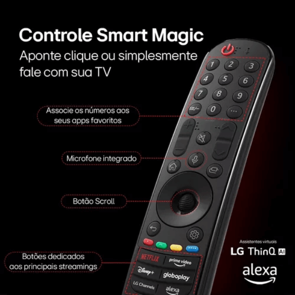 Smart TV LG 50" 4K UHD LED Alexa, ThinQ AI, HDR10, WebOS 24 Controle Smart Magic- 50UT8050