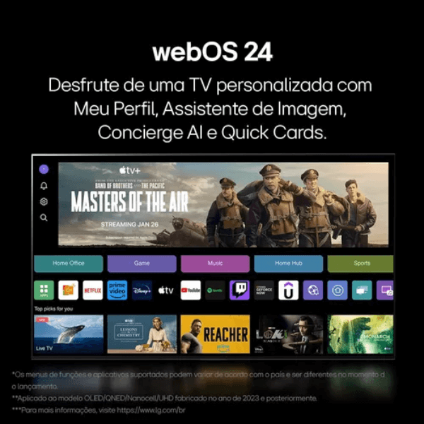 Smart TV LG 50" 4K UHD LED Alexa, ThinQ AI, HDR10, WebOS 24 Controle Smart Magic- 50UT8050